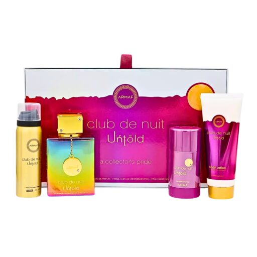 SET ARMAF CLUB DE NUIT UNTOLD BODY SPRAY 50ML DEODORANT 75G BODY LOTION 100ML EDP 105ML (U)