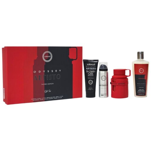 SET ARMAF ODYSSEY ARTISTO THE RED EDITION SHOWER GEL 100ML BODY SPRAY 50ML SHAMPOO 250ML EDP 100ML (H)