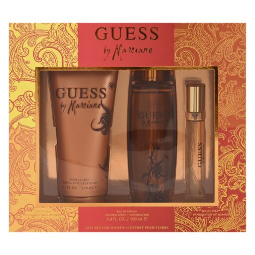 SET GUESS BY MARCIANO FOR WOMEN MINI EDP 15ML BODY LOTION 200ML EDP 100ML (M)