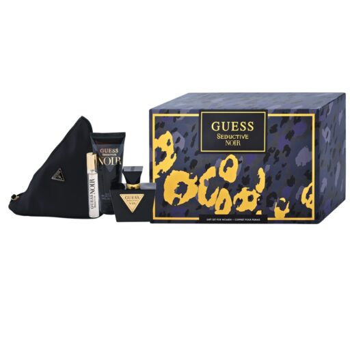 SET GUESS SEDUCTIVE NOIR POUR FEMME EDT 15ML BODY LOTION 100ML BOLSO DE VIAJE EDT 75ML (M)