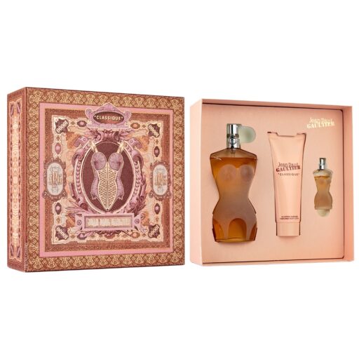 SET JEAN PAUL GAULTIER CLASSIQUE MINI EDT 6ML BODY LOTION 75ML EDT 100ML (M)