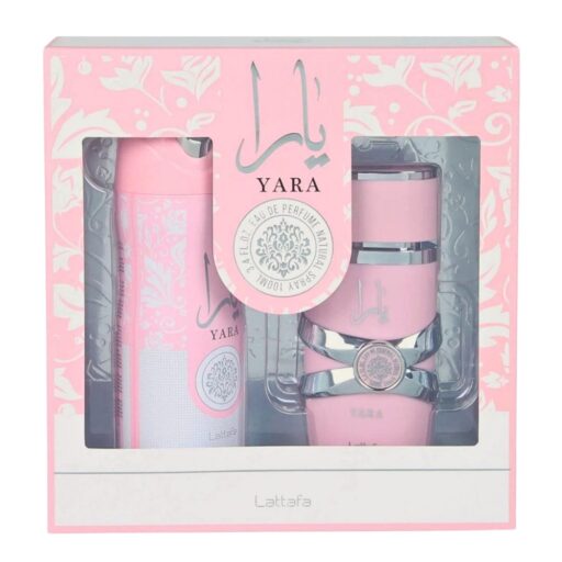 SET LATTAFA YARA BODY SPRAY 200ML EDP 100ML (M)