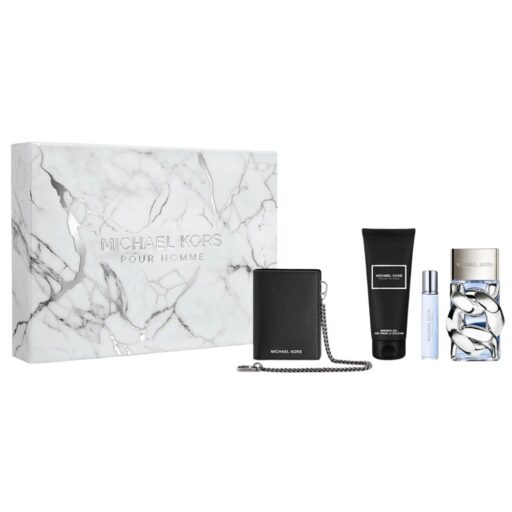 SET MICHAEL KORS POUR HOMME EDP 10ML SHOWER GEL 100ML BILLETERA EDP 100ML (H)