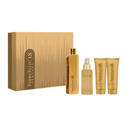 SET PERRY ELLIS 18 SENSUAL BODY MIST 118ML SHOWER GEL 90ML BODY LOTION 90ML EDP 100ML (M)