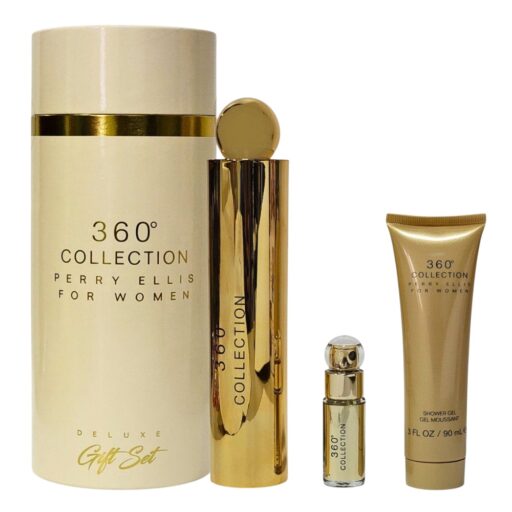 SET PERRY ELLIS 360 COLLECTION FOR WOMEN MINI EDP 7.5ML SHOWER GEL 90ML EDP 100ML (M)