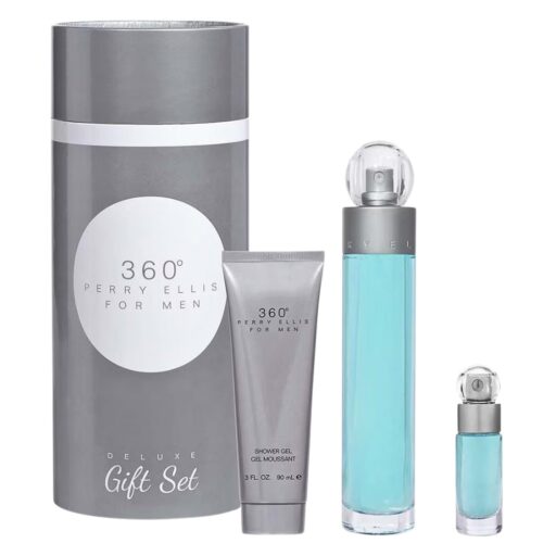 SET PERRY ELLIS 360 FOR MEN MINI EDT 7.5ML SHOWER GEL 90ML EDT 100ML (H)