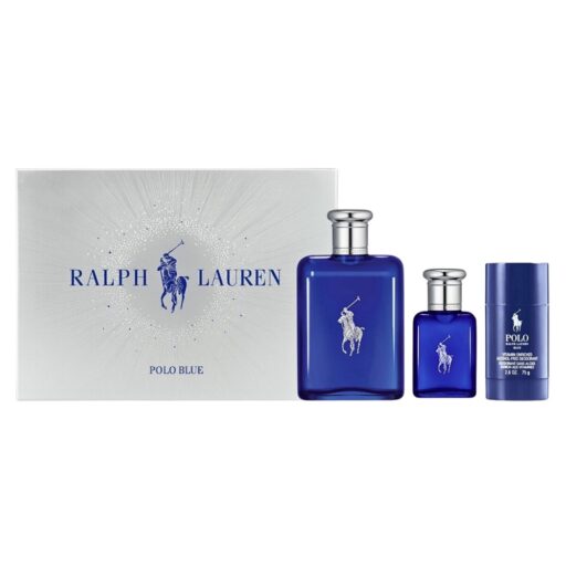 SET RALPH LAUREN POLO BLUE . EDT 40ML DESODORANTE 75ML EDT 125ML (H)