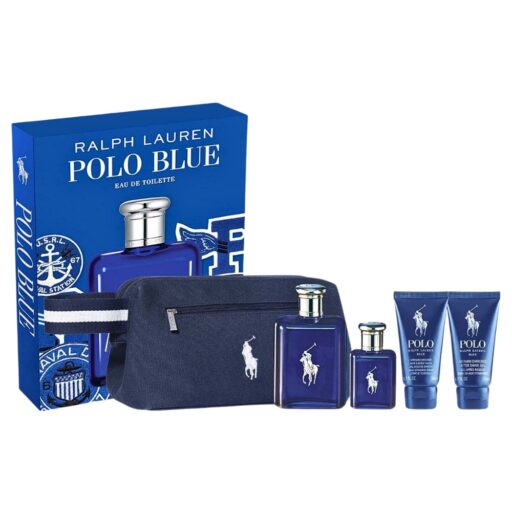 SET RALPH LAUREN POLO BLUE EDT 40ML GEL DE DUCHA 50ML GEL AFTER SHAVE 5OML Y CARTERITA EDT 125ML (H)