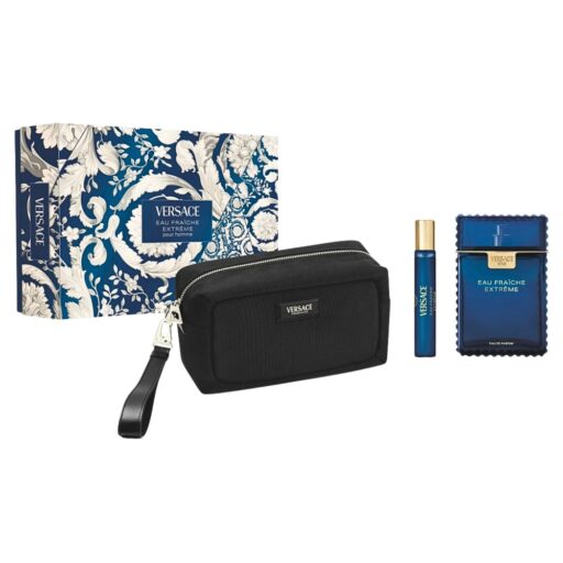 SET VERSACE EAU FRAICHE EXTREME POUR HOMME EDP 10ML BOLSO DE VIAJE EDP 100ML (H)