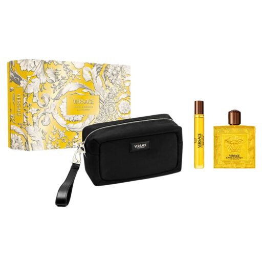 SET VERSACE EROS ENERGY POUR HOMME EDP 10ML BOLSO DE VIAJE EDP 100ML (H)