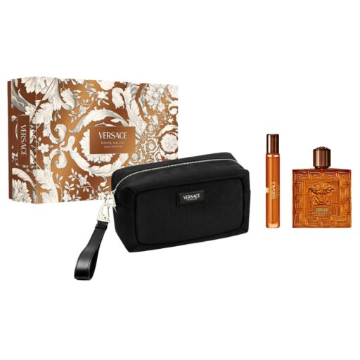 SET VERSACE EROS NAJIM POUR HOMME PARFUM 10ML BOLSO DE VIAJE PARFUM 100ML (H)