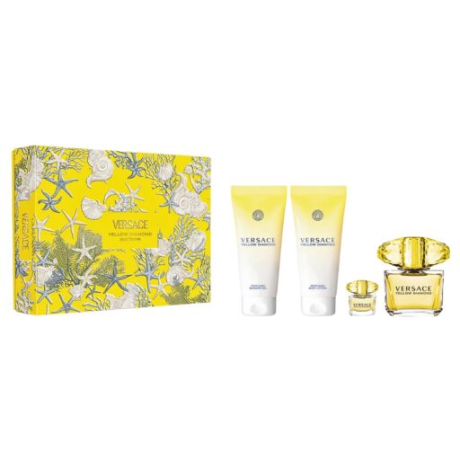 SET VERSACE YELLOW DIAMOND EDT 5ML SHOWER GEL 100ML BODY LOTION 100ML EDT 90ML (M)